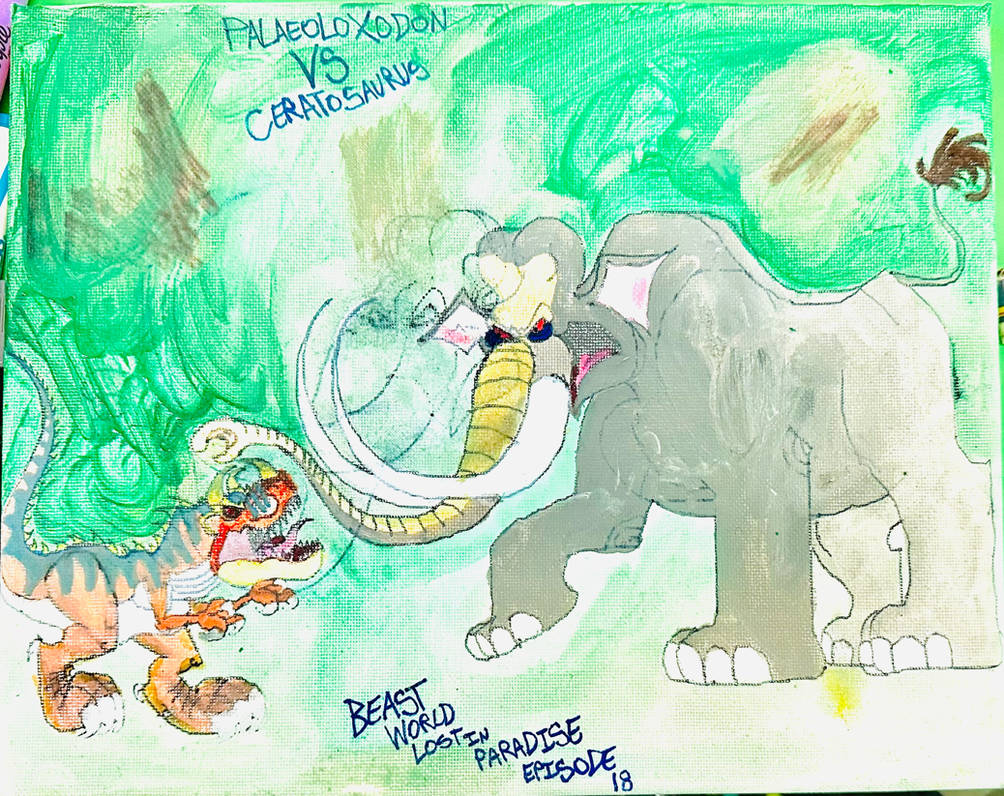 Palaeoloxodon Vs Ceratosaurus by masonmdaythetrex on DeviantArt