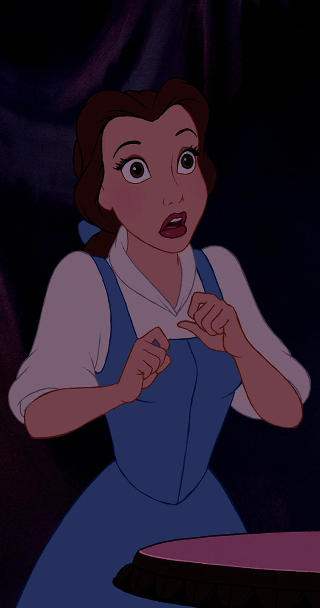 Belle all scared by Hiattgrey411 on DeviantArt