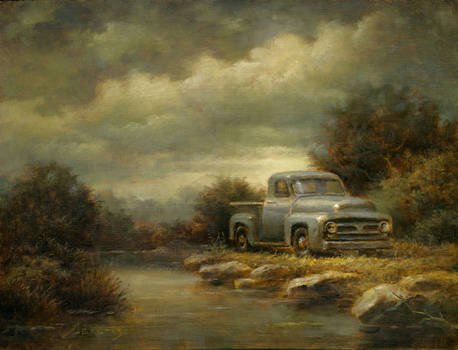 Truck by a Stream