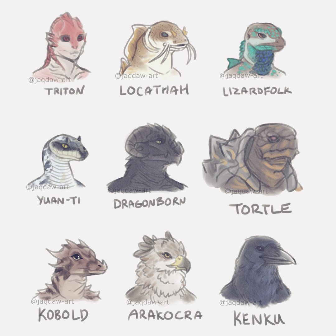 DND Races - Batch 01 by jaqdaw-art on DeviantArt