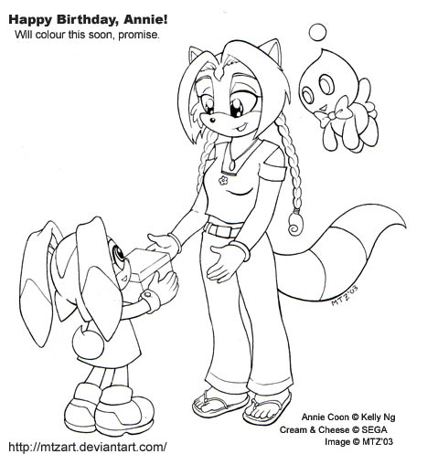 Late uncoloured Annie b-day