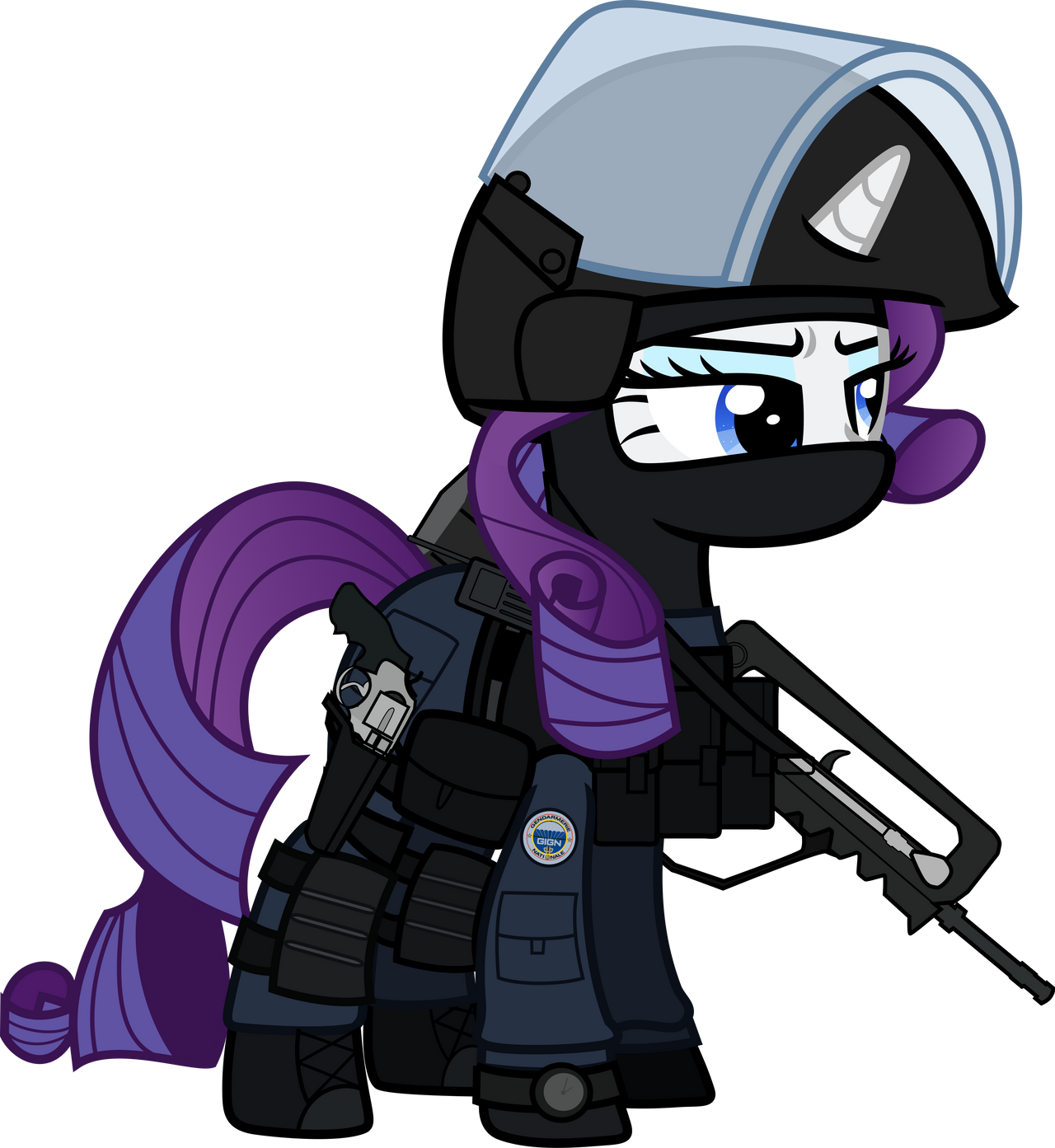 Police Ponies: Rarity - GIGN by N0KKUN on DeviantArt
