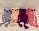 Handmade Crochet Amigurumi Leggy Frog Plushies! by HomeschoolLadybug