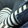 Stripes, denim, zipper