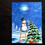 Snowman Christmas Acrylic Painting