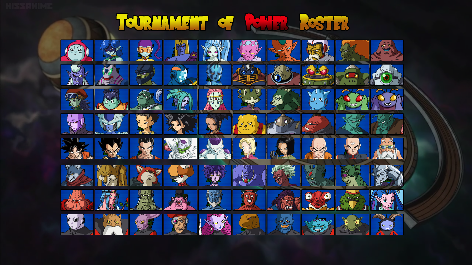 Dragon Ball Super: Tournament of Power Roster by Zyphyris ...