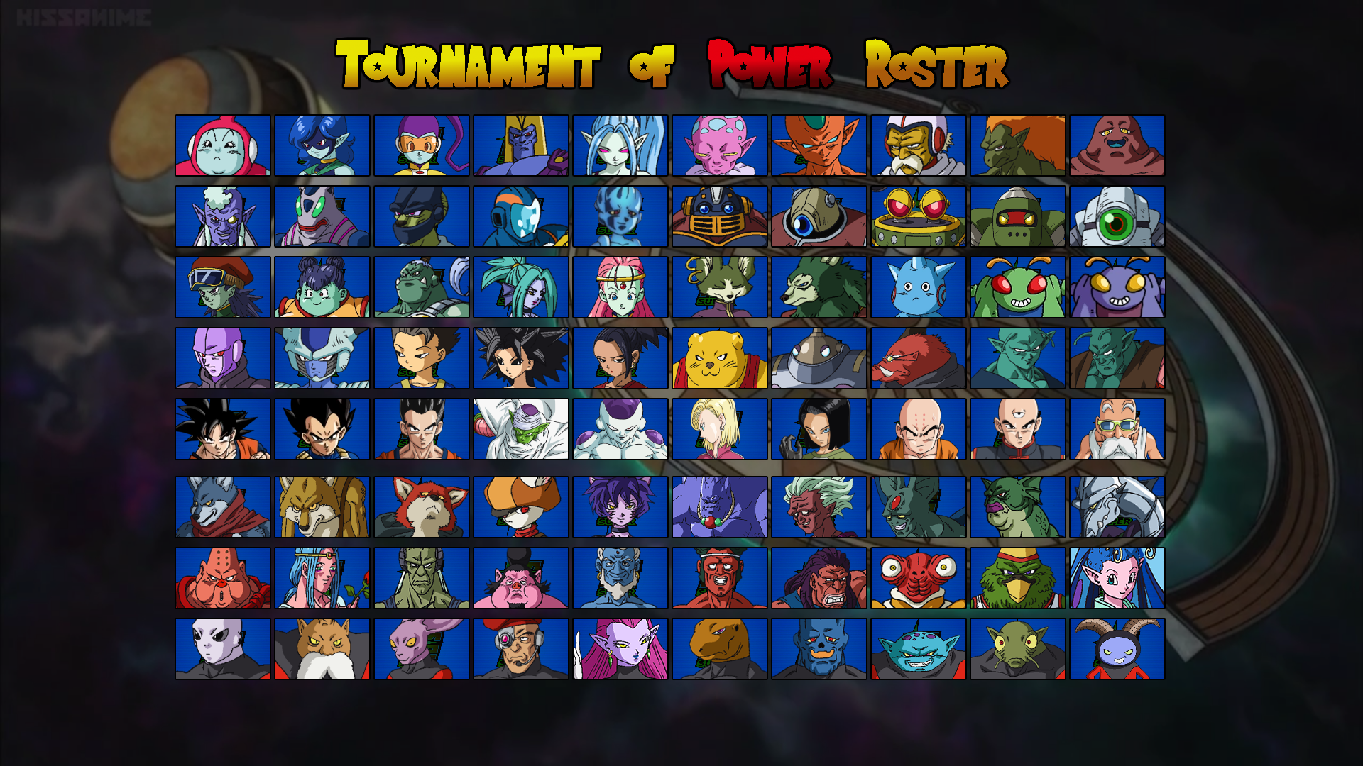 Dragon Ball Super: Tournament of Power Roster by Zyphyris on DeviantArt