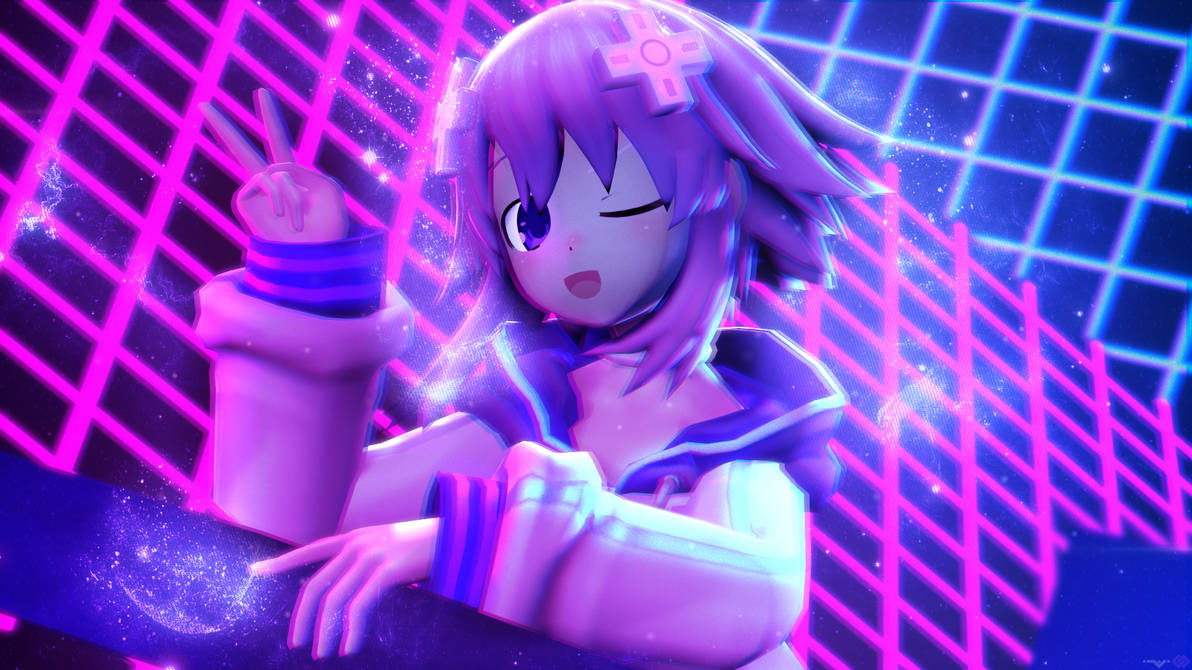 Neptunia-Neptune in vaporwave dimension by Megas360 on DeviantArt