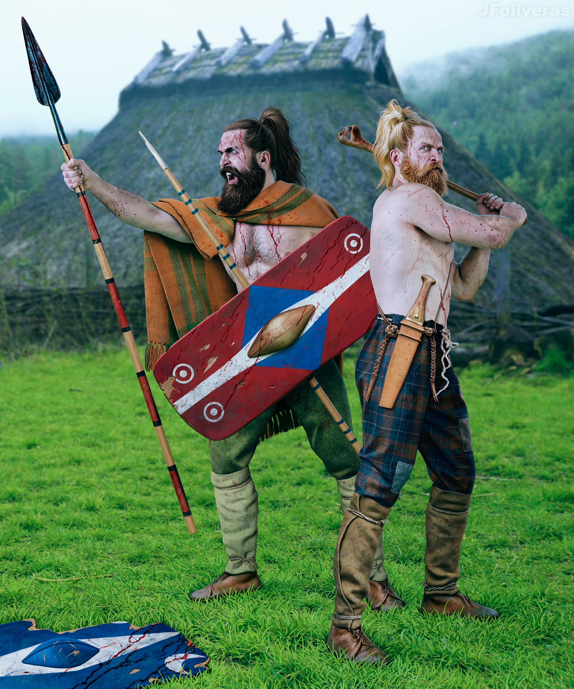 Germamic Early Germanic warriors by JFoliveras on DeviantArt