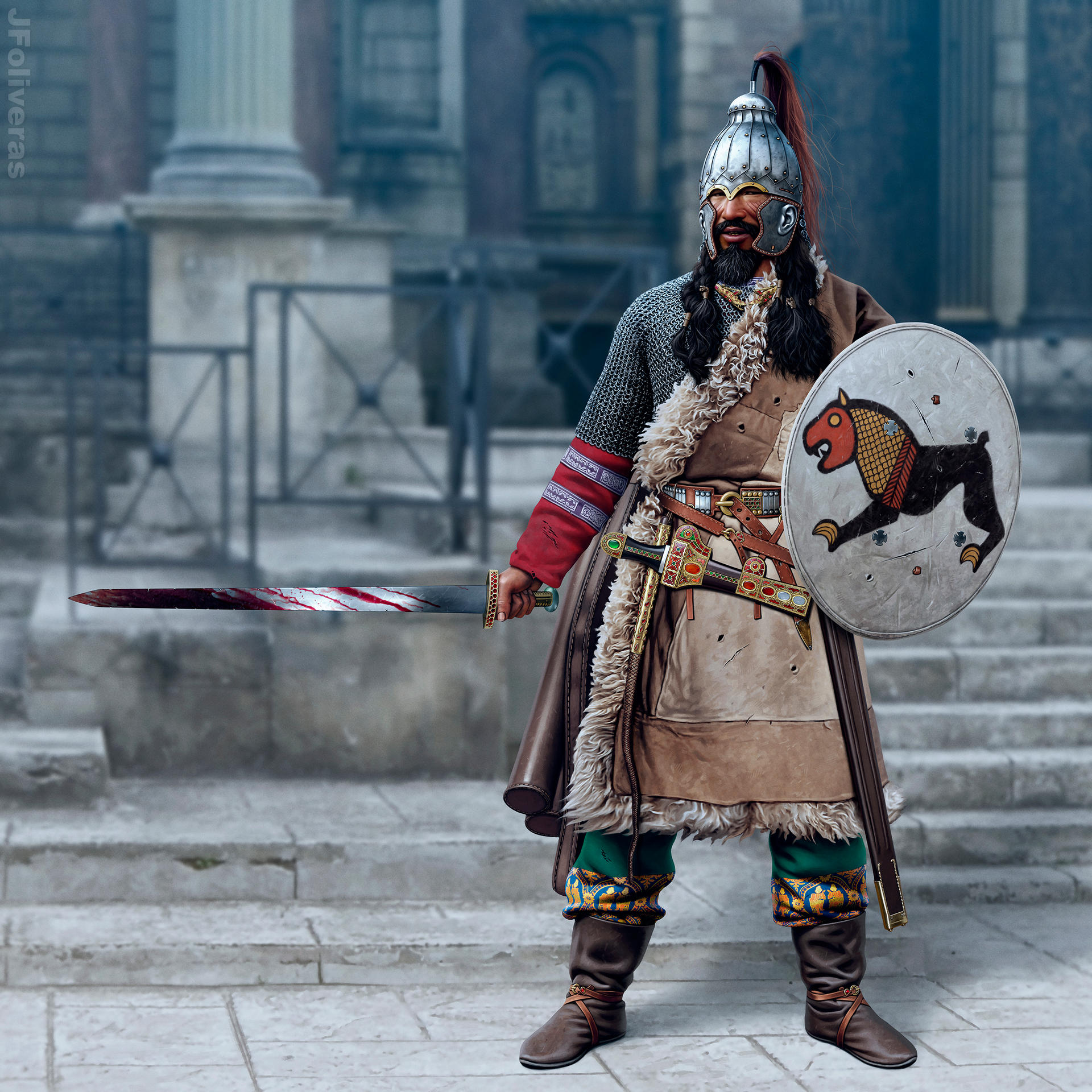 Hunnic warrior by JFoliveras on DeviantArt