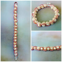 Pink and Cream pearl bracelet