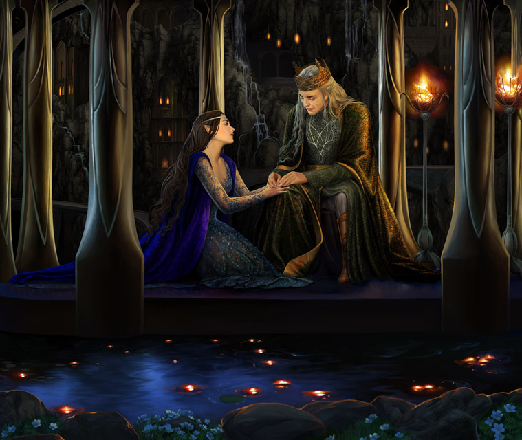 Thingol and Luthien by steamey
