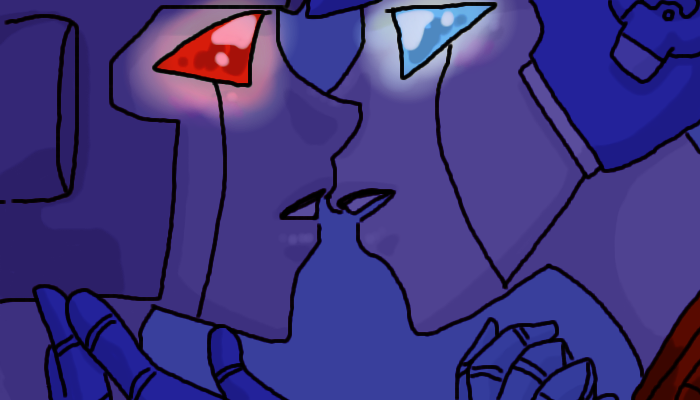 TF - Optimus Prime x Starscream kiss contrast