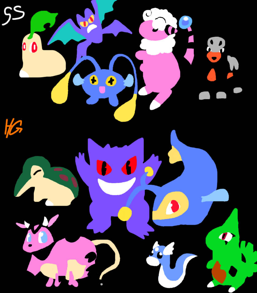 Pokemon - HG-SS team lineup by Cloud-Kitsune on DeviantArt