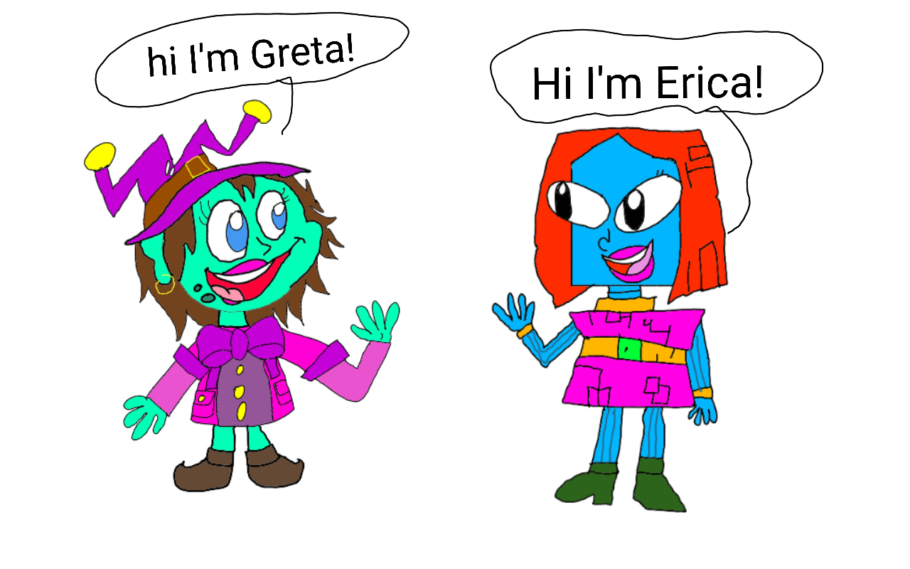 Greta and Erica meet each other by CartoonViewer2003 on DeviantArt