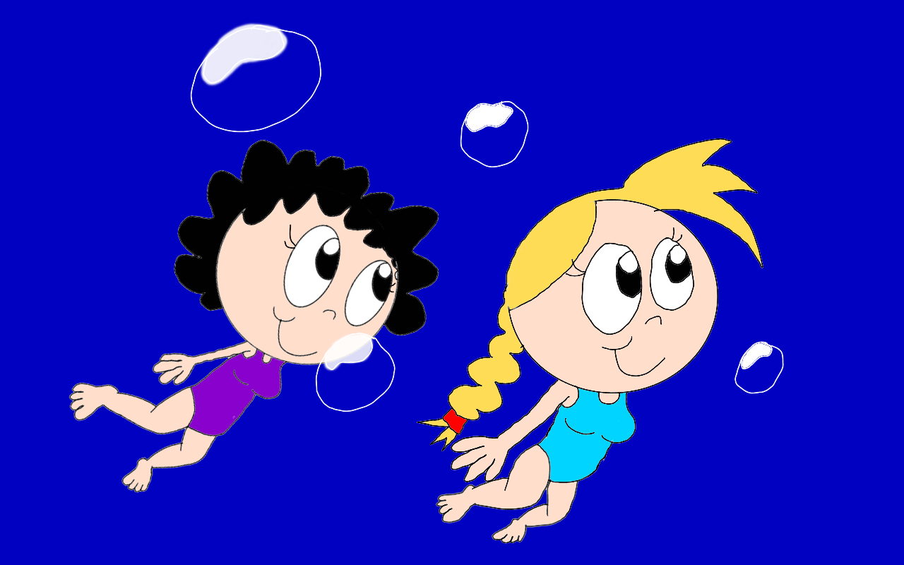 Wanda and bunny swimming by CartoonViewer2003 on DeviantArt