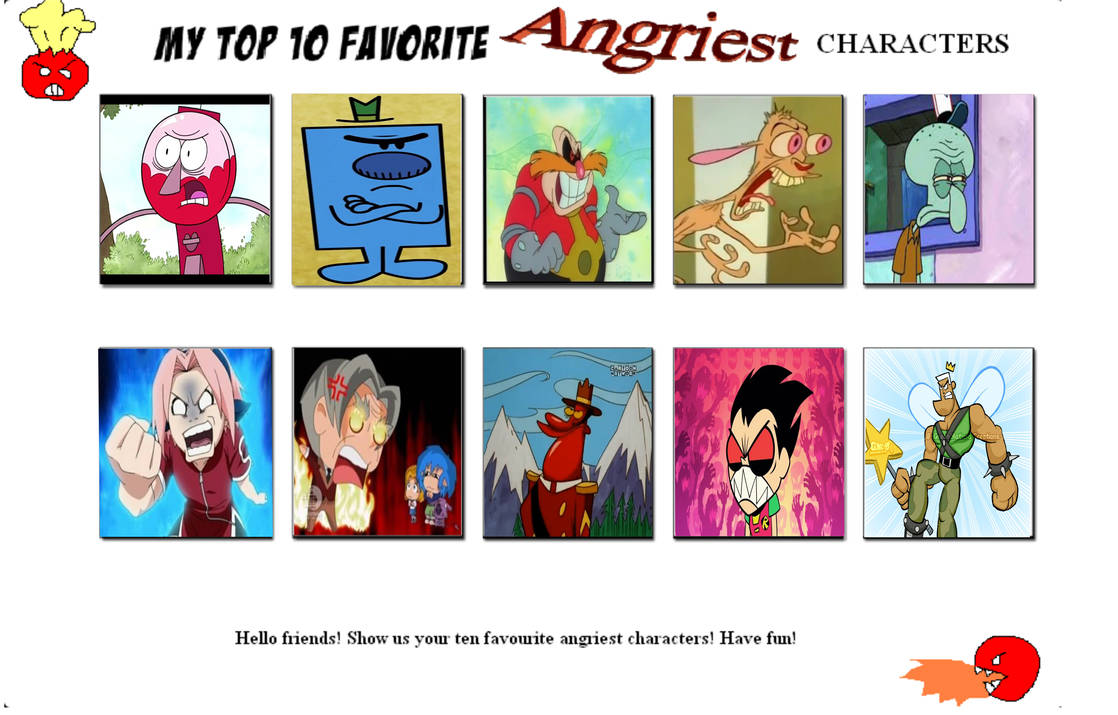 Indignant Characters 10 top Angry Characters by CartoonViewer2003 on DeviantArt