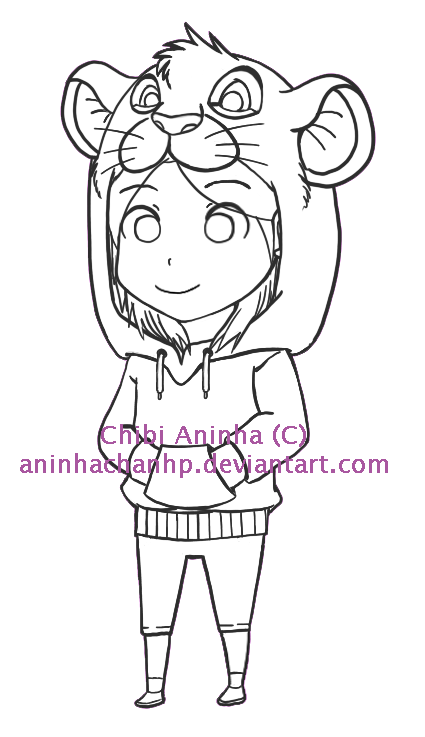 Chibi Aninha Line Art