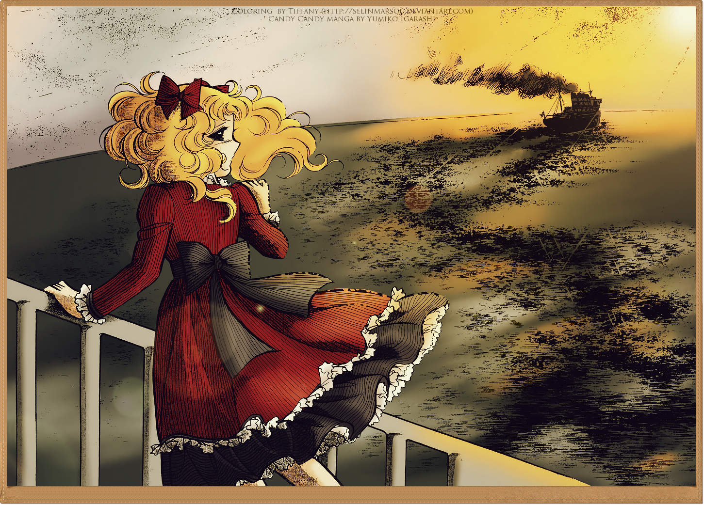 Candy Candy manga coloring - Sunset