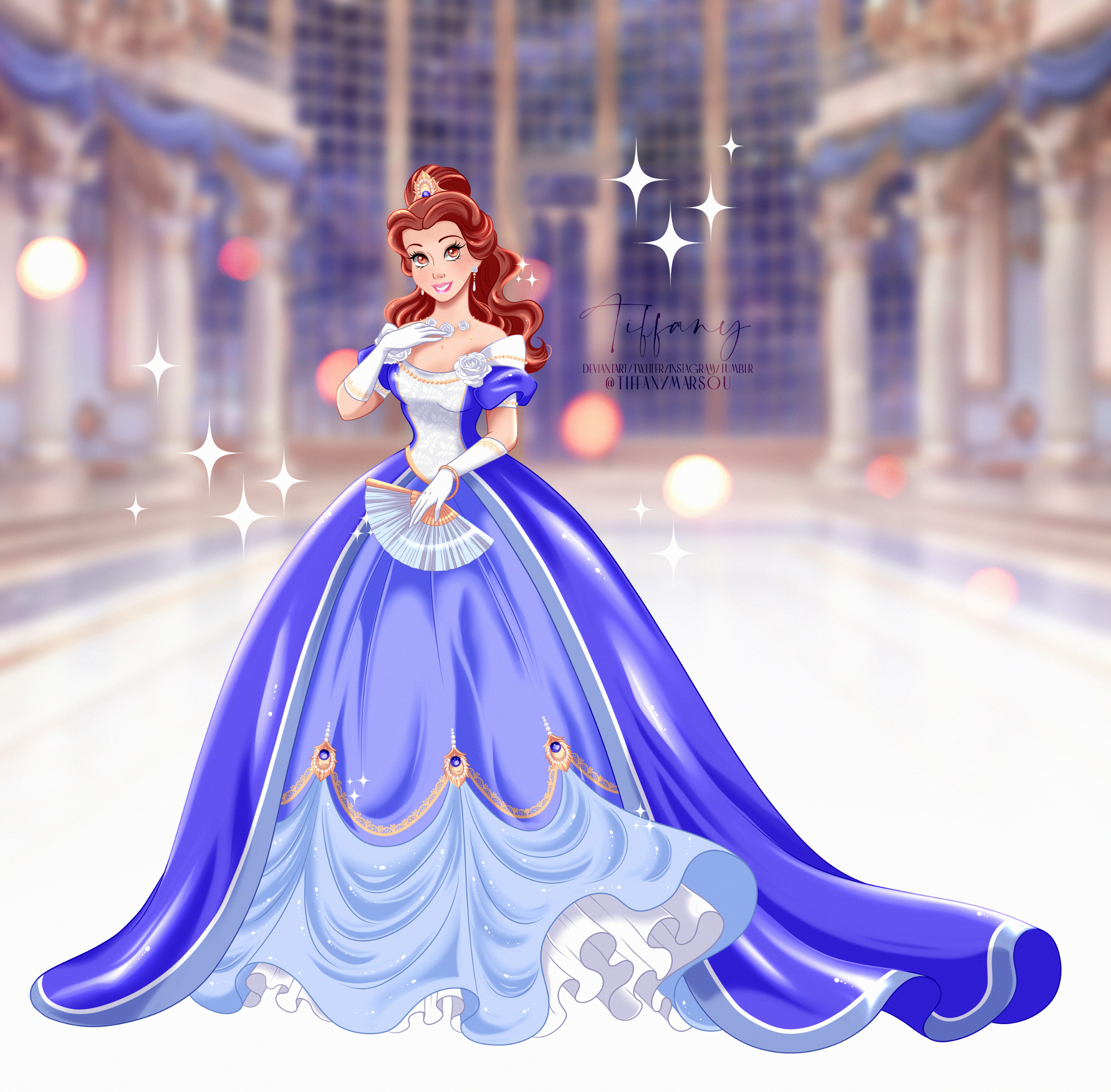 Because nobody 𝑒𝑣𝑒𝑟 suspects the butterfly — My final crystal dress  Belle cosplay! I vectorized