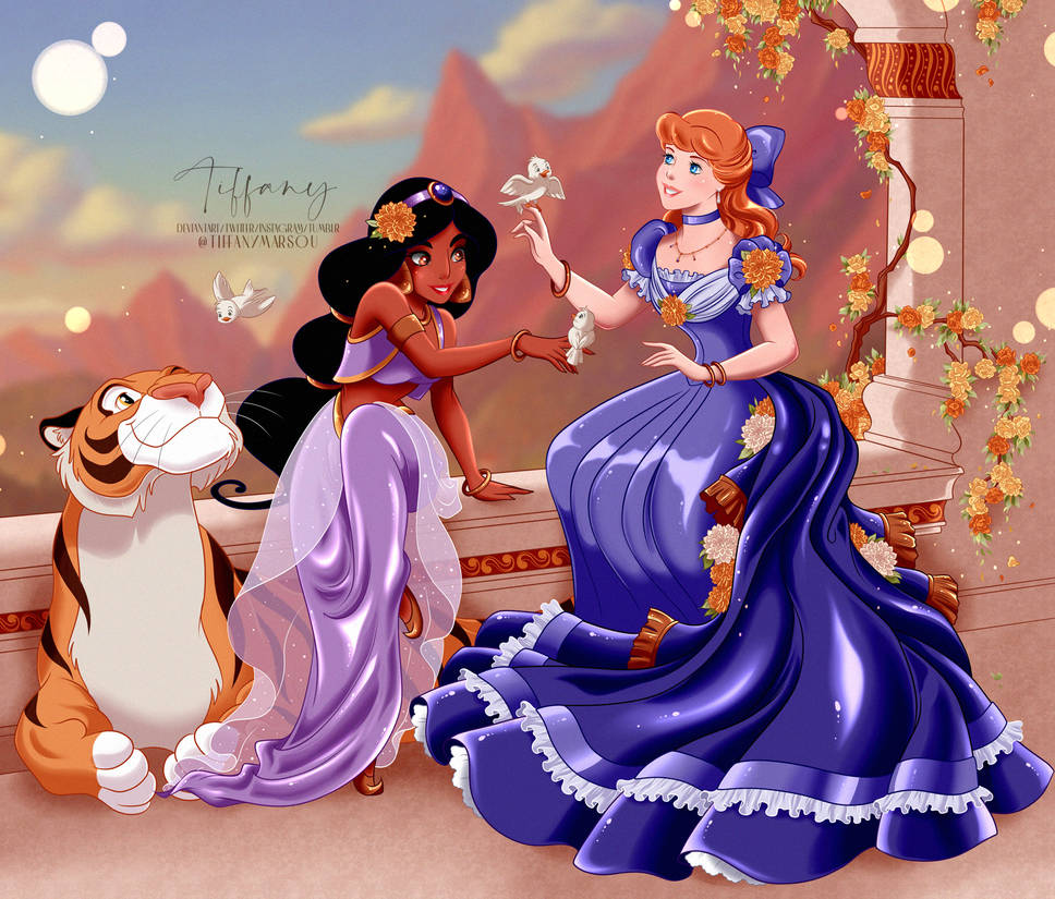 Jasmine And Cinderella By Tiffanymarsou On DeviantArt jasmine-and-cinderella-by-tiffanymarsou-on-deviantart