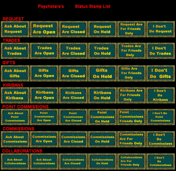Status Stamp Complete Status Stamp List by psychotara on DeviantArt