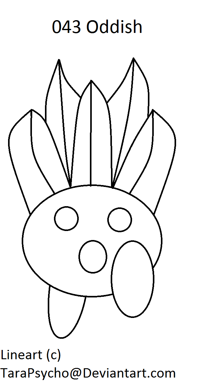 043 Oddish Lineart