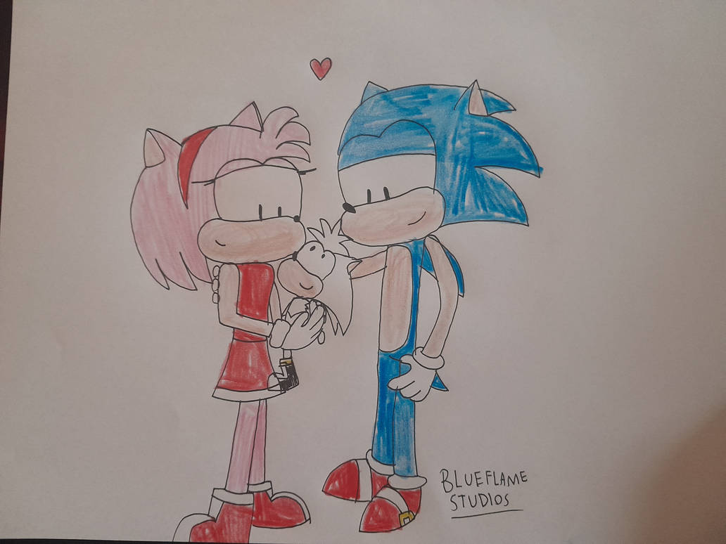 Sonic and Amy and their son by BlueFlameStudios on DeviantArt