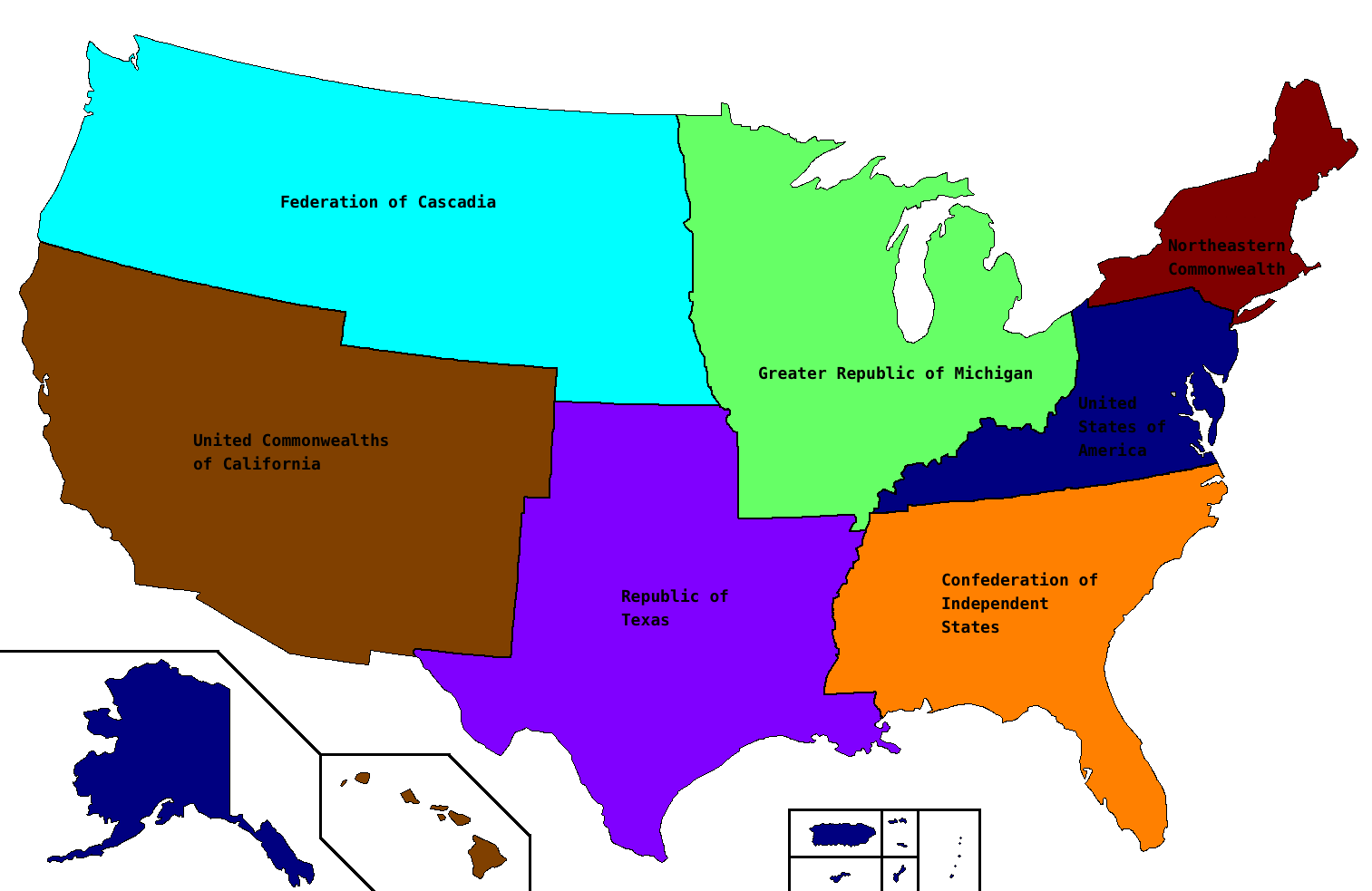 Три территории сша. Карта развала США. Карта распада США. Распад Америки карта. Карта США 2023.