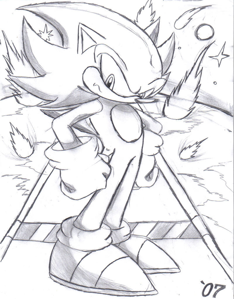 sonic the hedgehog and hyper sonic (sonic) drawn by spacecolonie