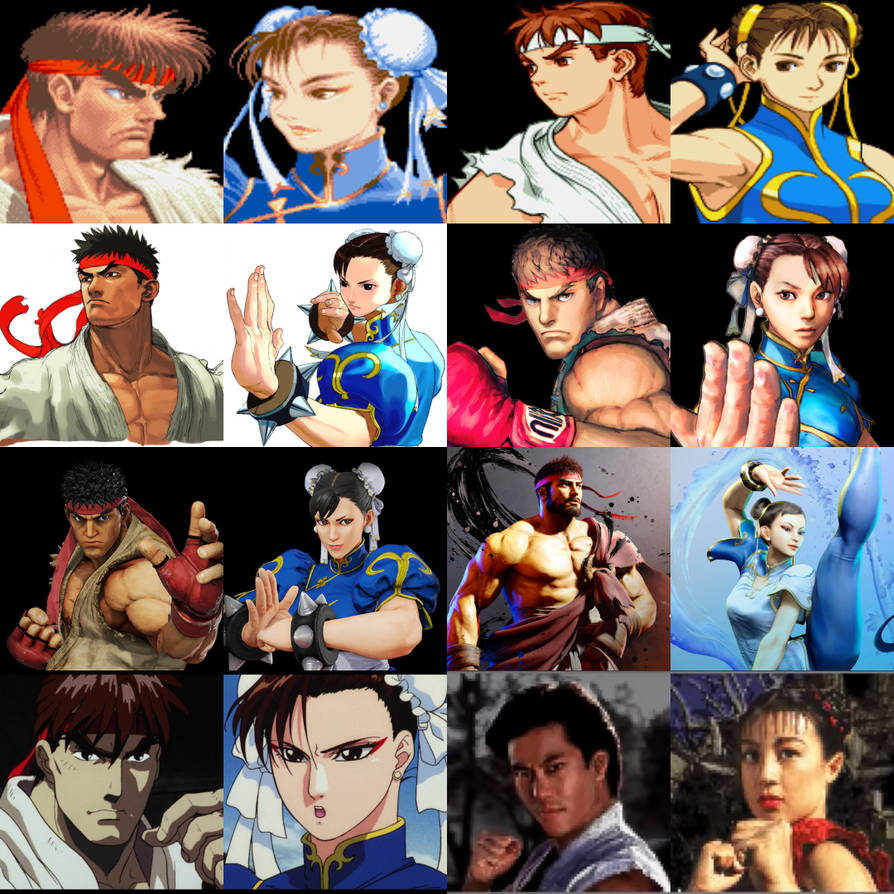 Ryu x Chun-Li - throughout the years by RyuKangLivesAgain on DeviantArt