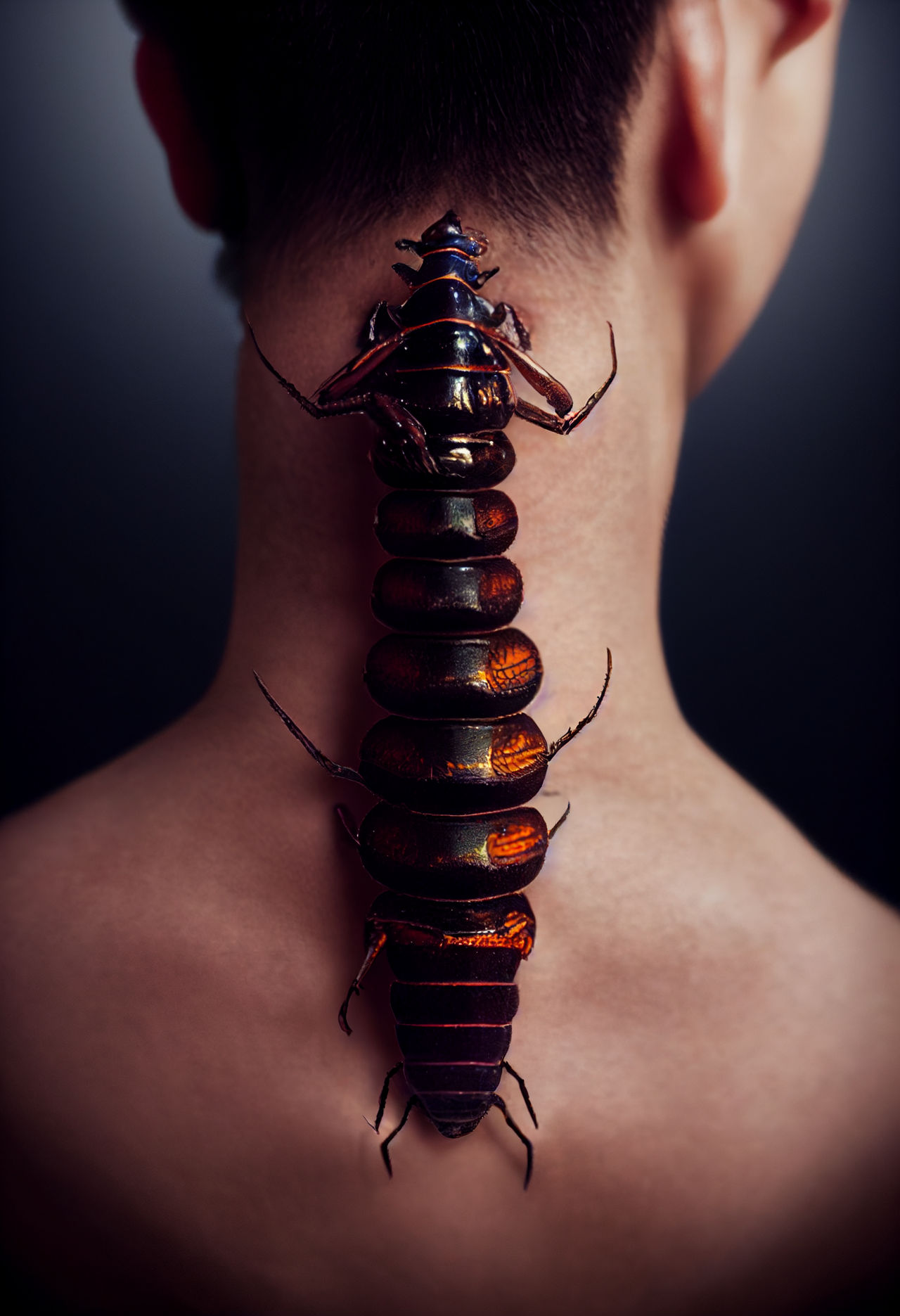 Huge bug on the back of the neck by MisconceptionAIArt on DeviantArt