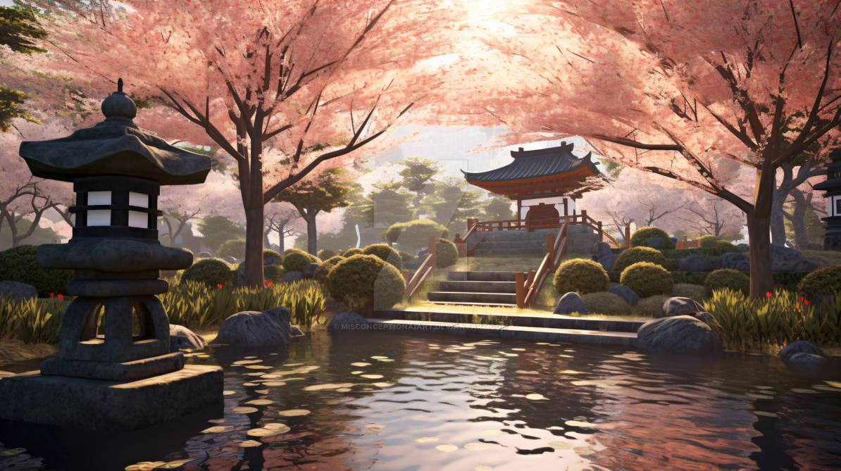 Sakura Gradens Sakura Garden by MisconceptionAIArt on DeviantArt