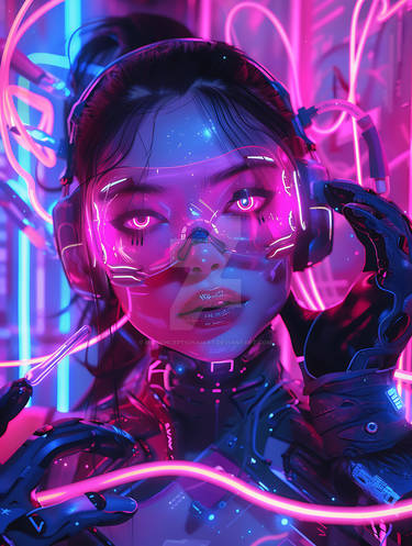 Sci-FI Neon Girl 5