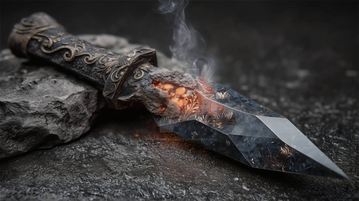 Obsidian Flame Dagger by MisconceptionAIArt on DeviantArt