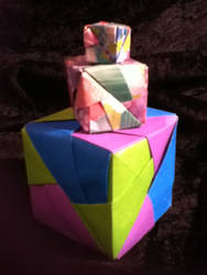 Origami Cube Snowman