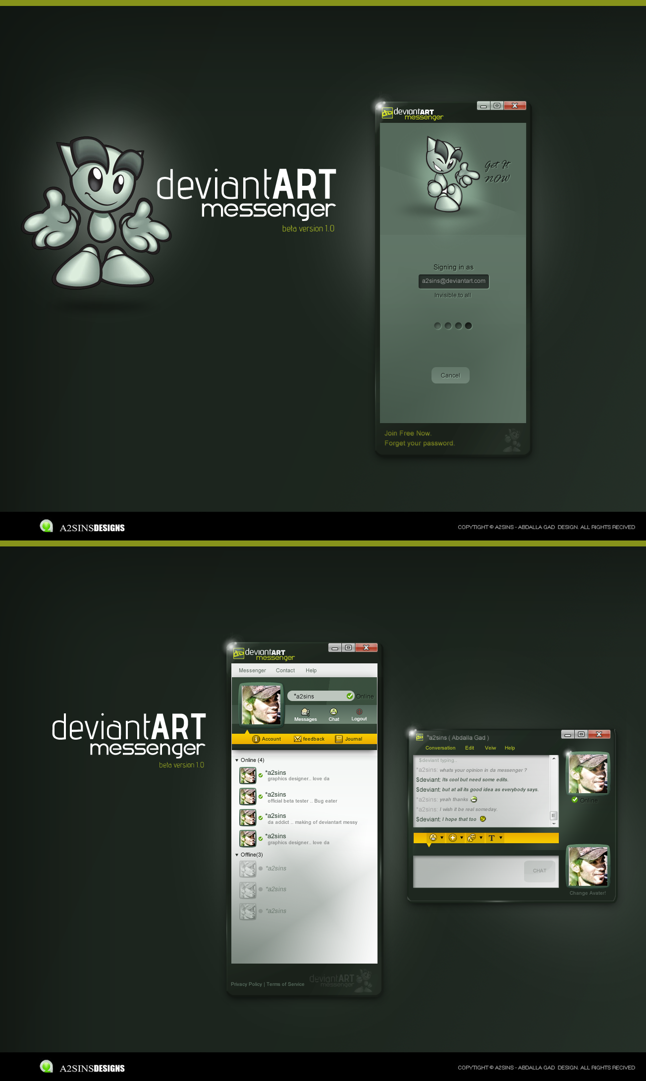 DeviantART Messenger Beta view