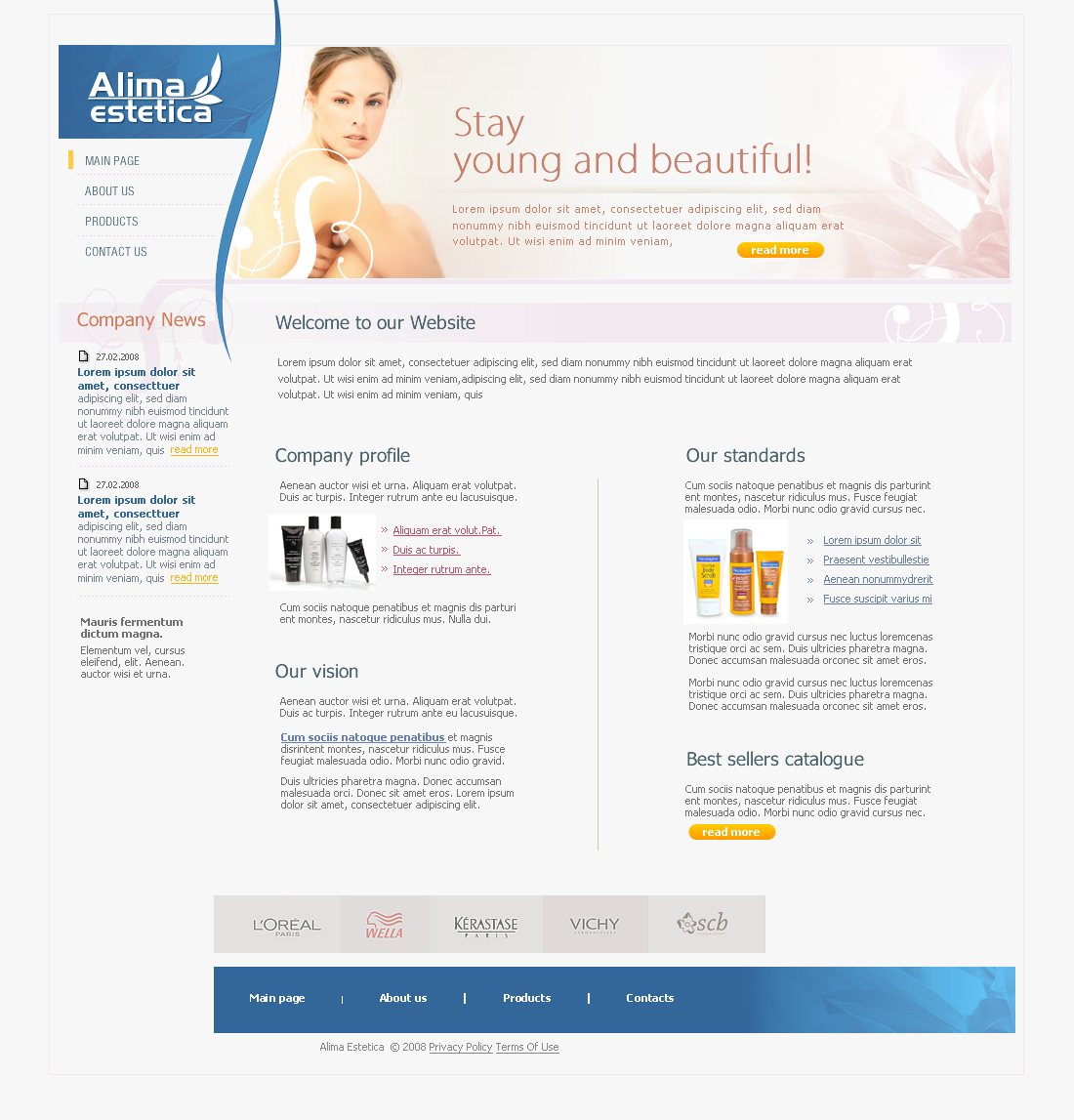 Cosmetics  company website