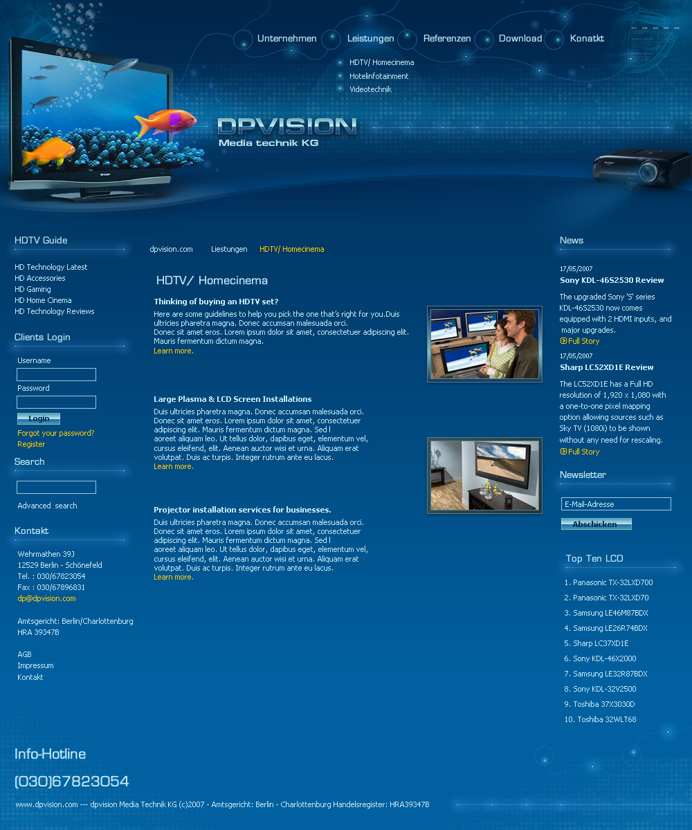 HDTV  company website