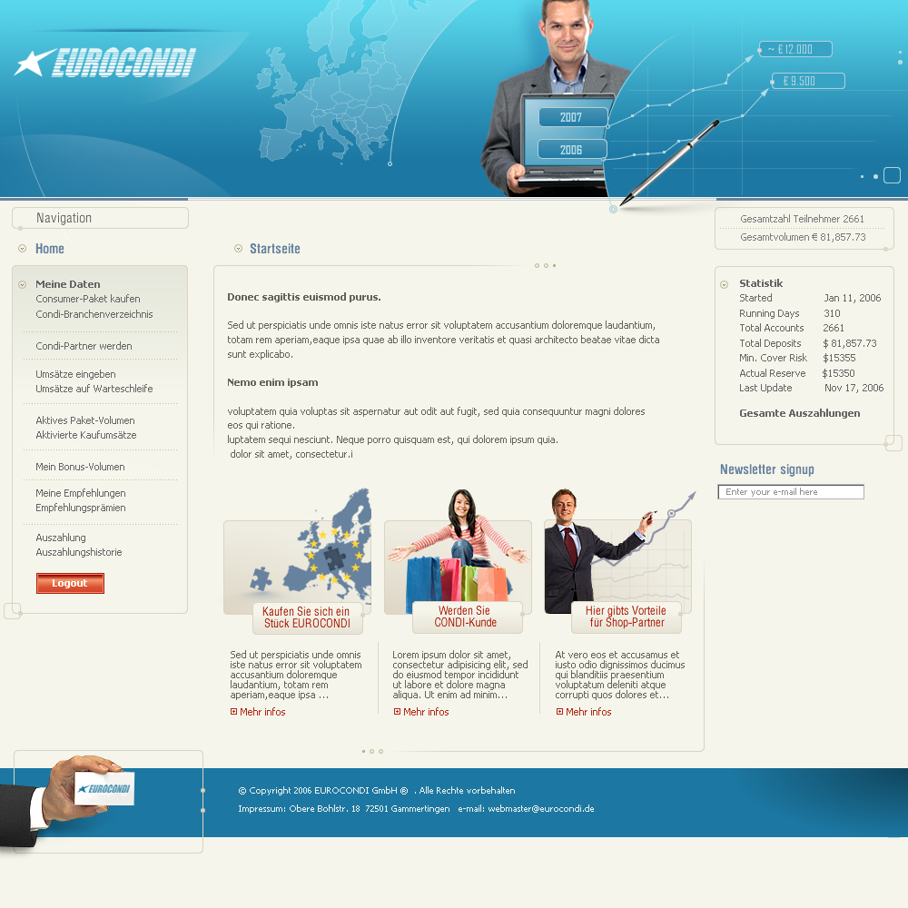 Financial company website