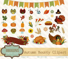 Autumn Bounty Clipart - Vector and PNG