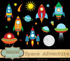 Space Adventure Rockets Clipart