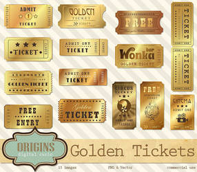 Golden Tickets Vector Clipart