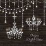 Chandeliers and String Lights Vector Clipart