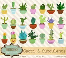 Cactus and Succulents Vector Clipart