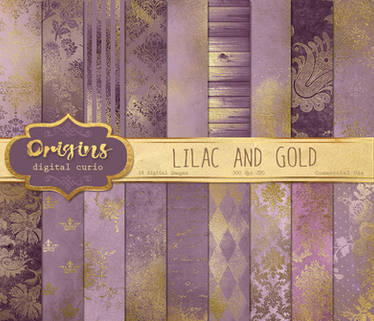 Lilac and Gold Digital Paper