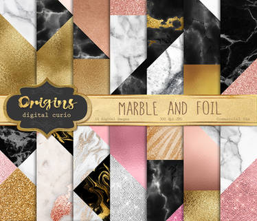 Marble and Foil Digital Paper