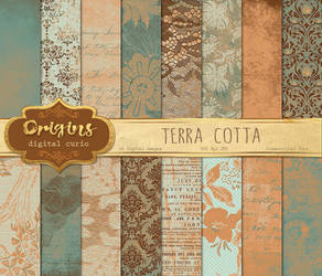 Terra Cotta Texture Digital Paper