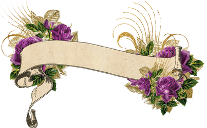 Purple and Gold Vintage Floral Banner