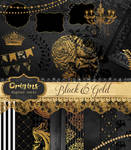 Black and Gold Digital Scrapbooking Kit